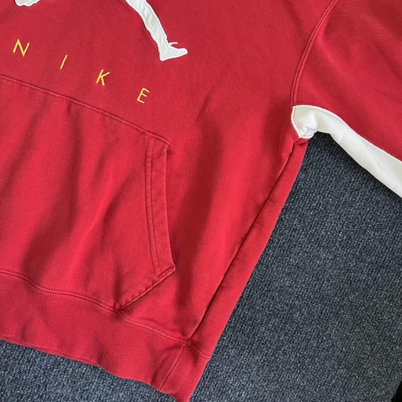 Jordan Hoodie Mens Small Red Fleece Pullover Jumpman Nike Graphic Sweatshirt - Picture 5 of 12